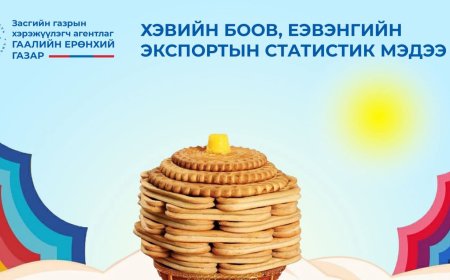 ХЭВИЙН БООВ, ЕЭВЭНГИЙН ЭКСПОРТЫН СТАТИСТИК МЭДЭЭ